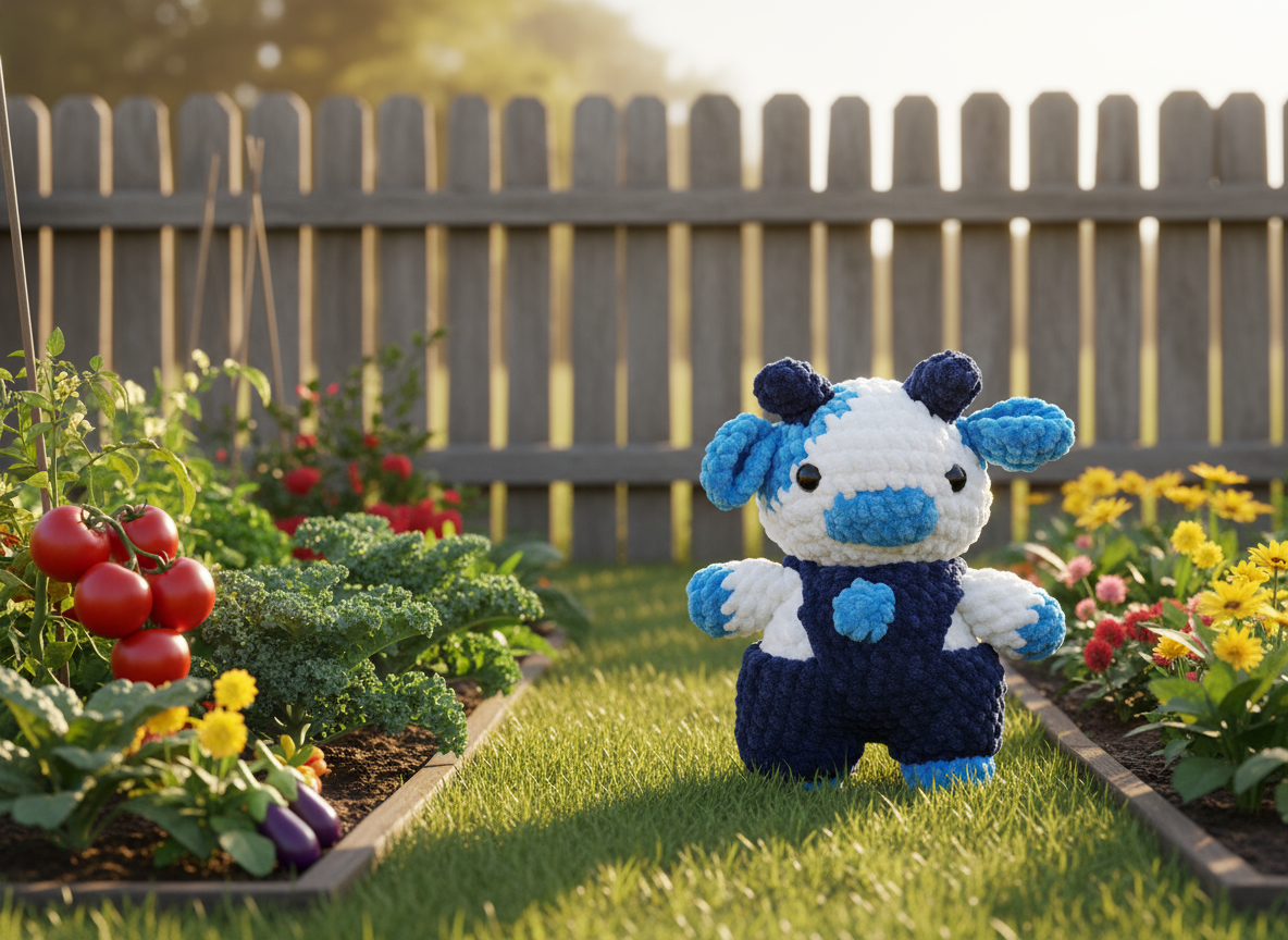 Blueberry Cow In Overalls