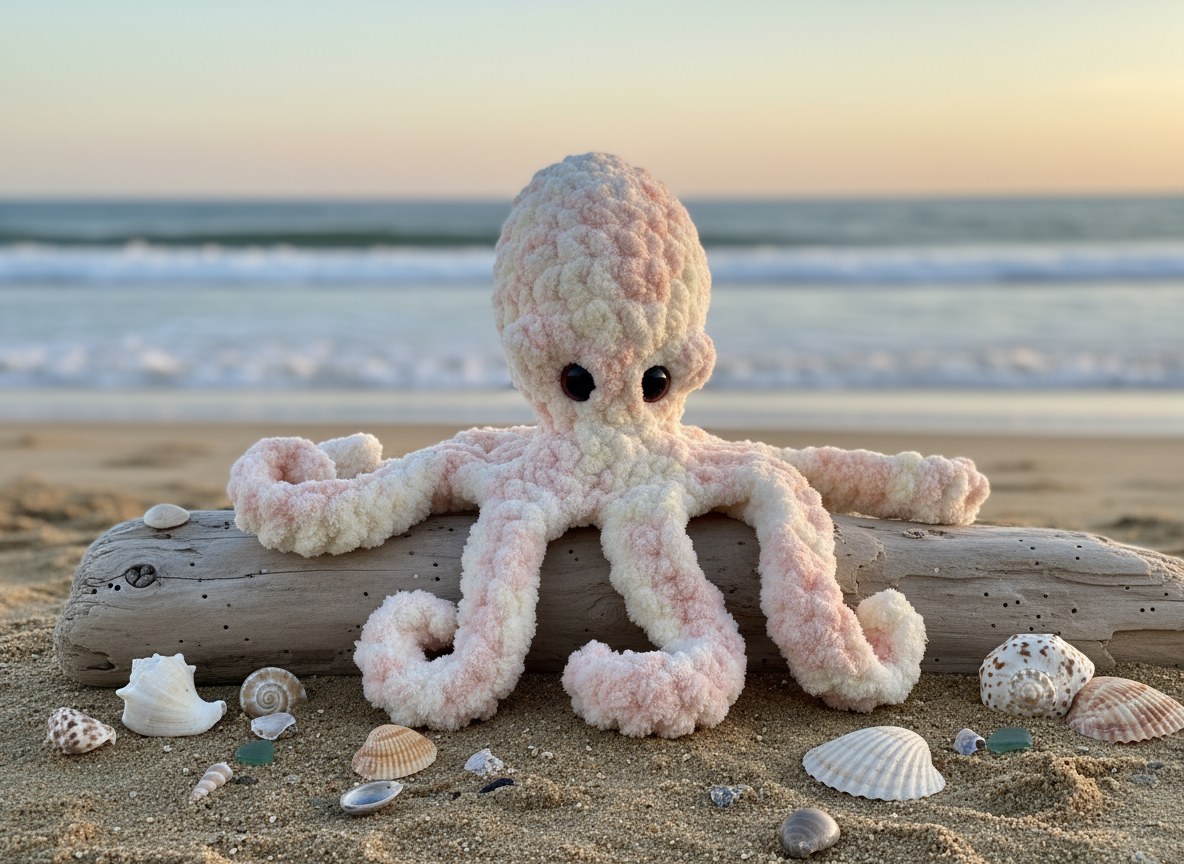 Giant Octopus - Coastal Beach Scene