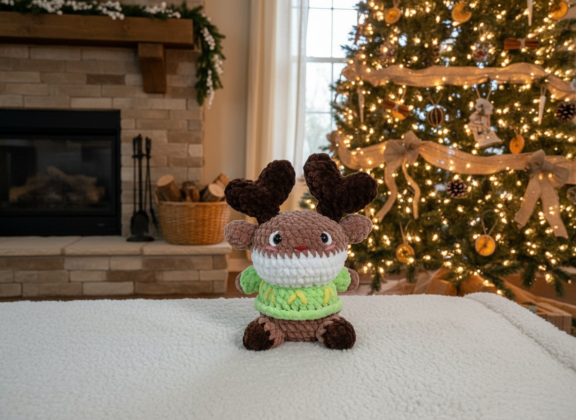 Cute Little Reindeer in a sweater