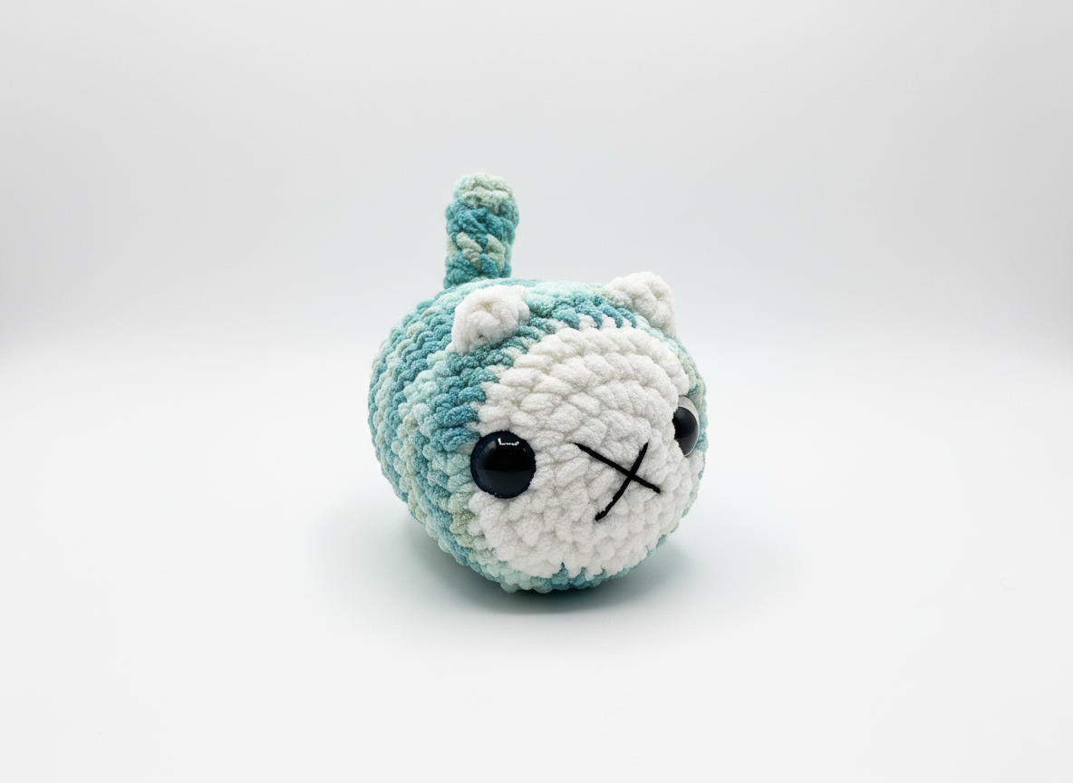 Large Loaf Cat - Professional White Background