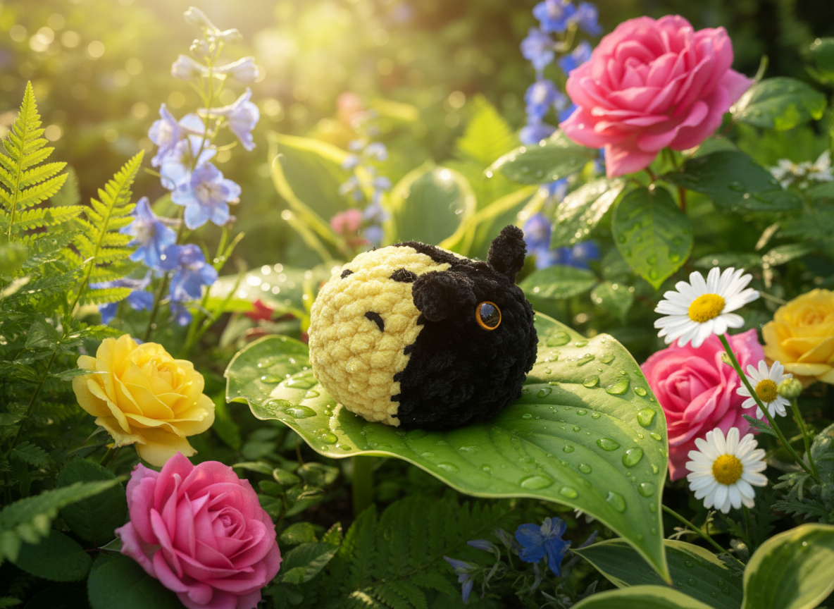 Sunshine Yellow Ladybug in Garden